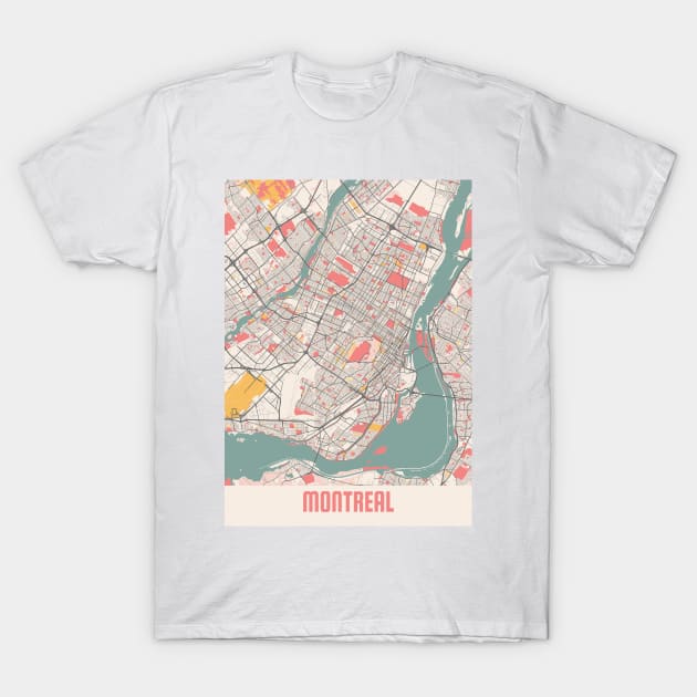 Montreal - Canada Chalk City Map T-Shirt by tienstencil